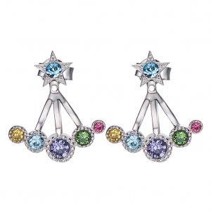 aretes estrello y colores joyas de plata regalo navidad ecuador