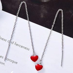 aretes largos corazon rojo plata s925 ecuador quito (2)