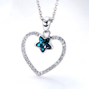 collar corazon con estrella ecuador joya de plata s925 (2)