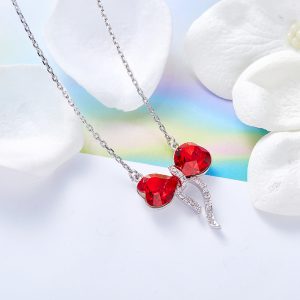 collar lazo rojo de plata s925 joyas ecuador (1)