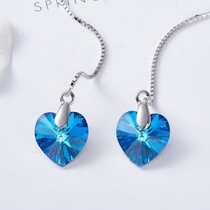 cristal corazón aretes largos (4)
