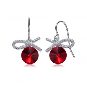 joyas_de_plata_s95_diseño de lazo_en_quito rojo aretes
